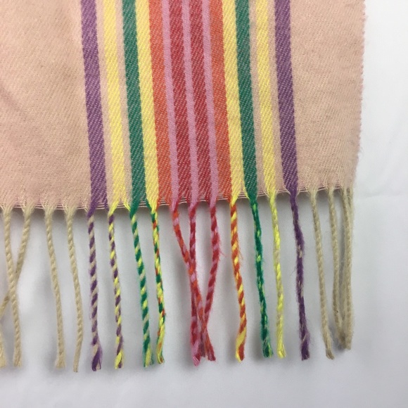 Topshop Rainbow Plaid Soft Fringe Knit Scarf - Picture 6 of 8